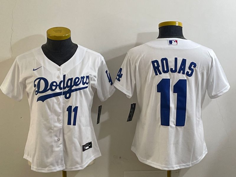 Youth Los Angeles Dodgers 11 Rojas White Game 2024 Nike MLB Jersey style 4